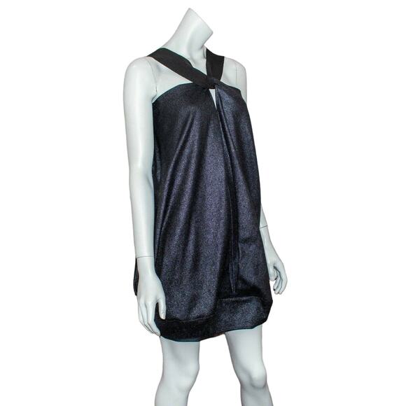 ZERO Maria Cornejo the Bubble Dress Blue Metallic wool Blend Women's Size 2 - Picture 5 of 8
